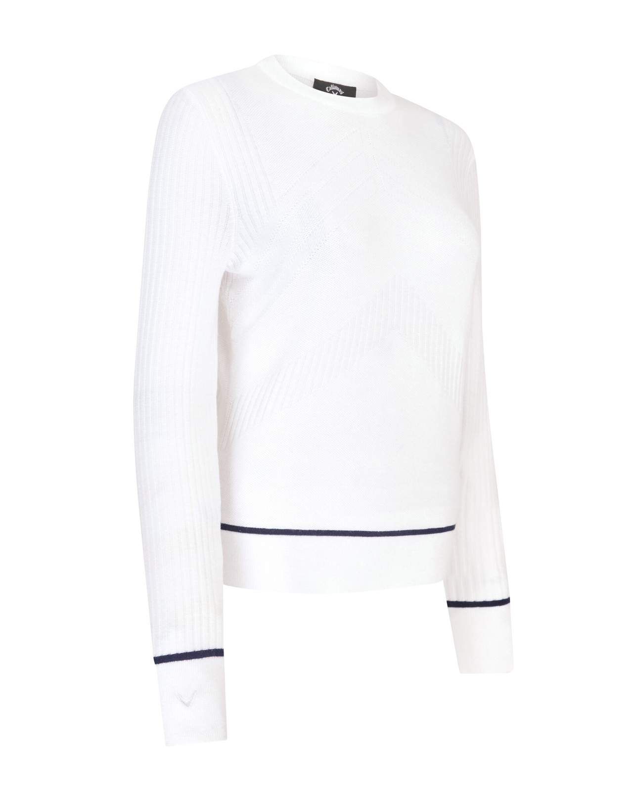 Chev With Tipping, Pullover, Damen - brilliant_white