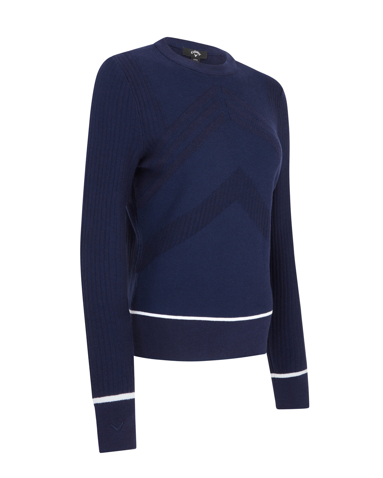 Chev With Tipping, Pullover, Damen - peacoat