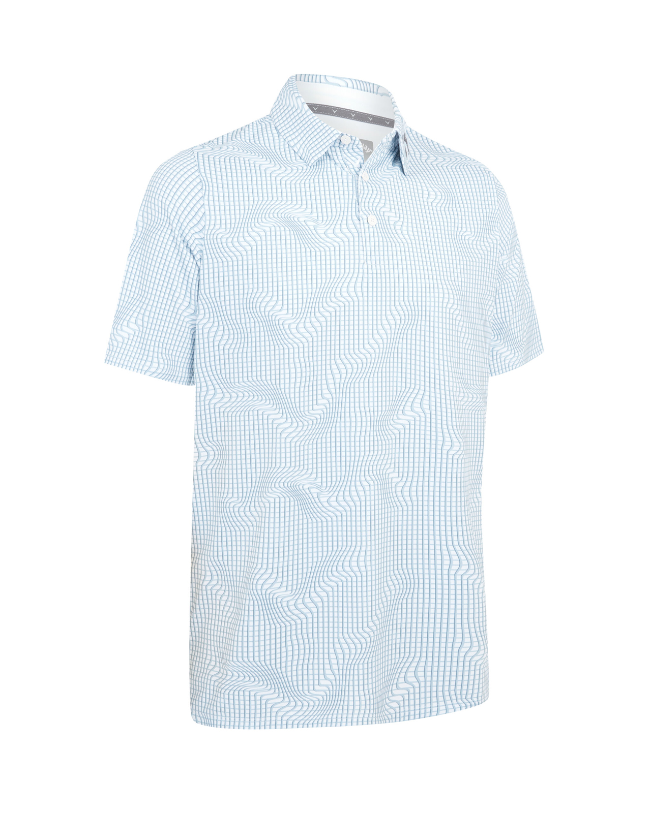 Warped Gingham Print, Polo, Herren - bright_white