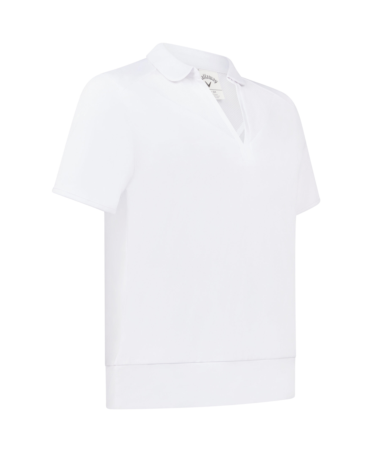 Waist Length Mesh Detail, Ärmelloses Polo, Damen - brilliant_white