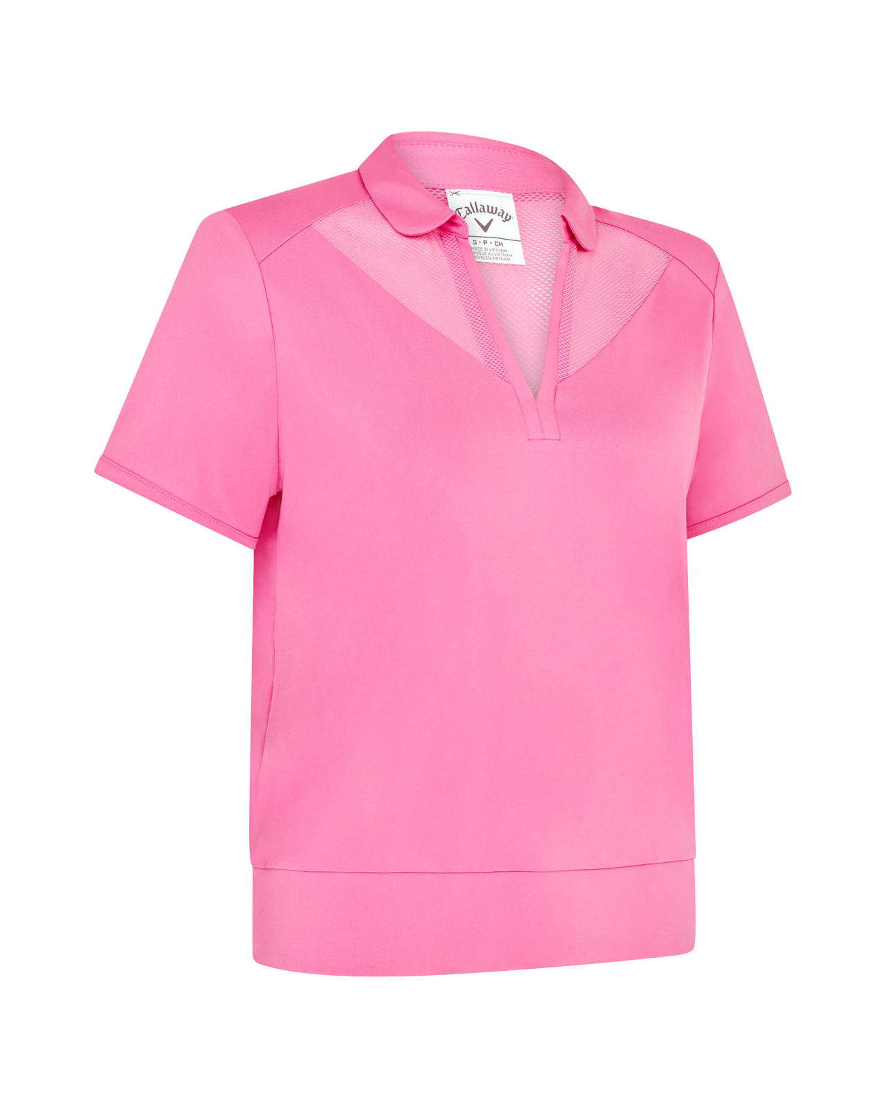 Waist Length Mesh Detail, Ärmelloses Polo, Damen - cheeky_pink