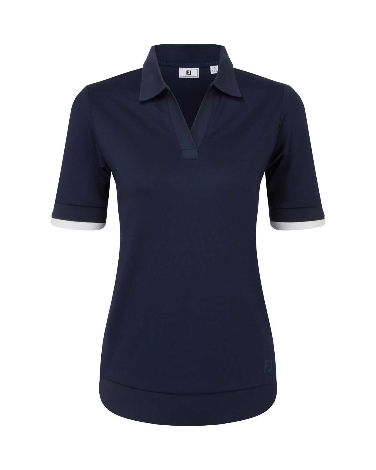 Texture Knit, Polo, Damen - navy_white