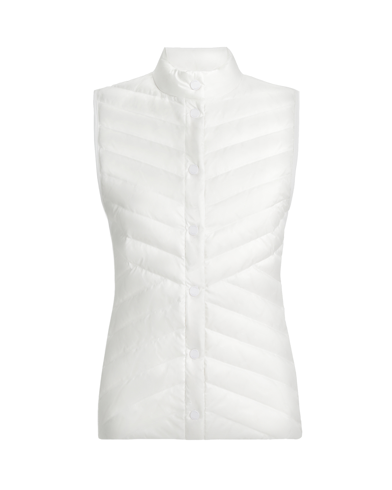V-Down Quilted Stretch, Weste, Damen - chalk_white