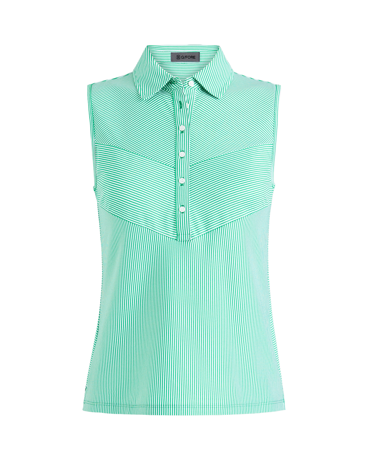 Paneled Stripe, Ärmelloses Polo, Damen - clover