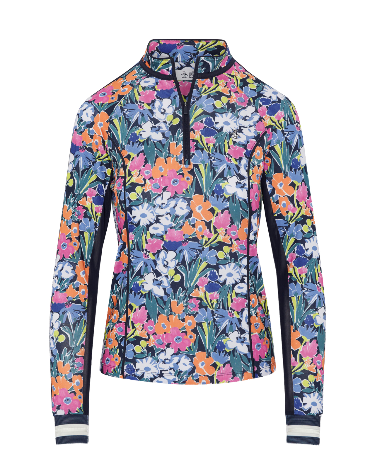 Sun protection with piping, Top, Damen - black_iris