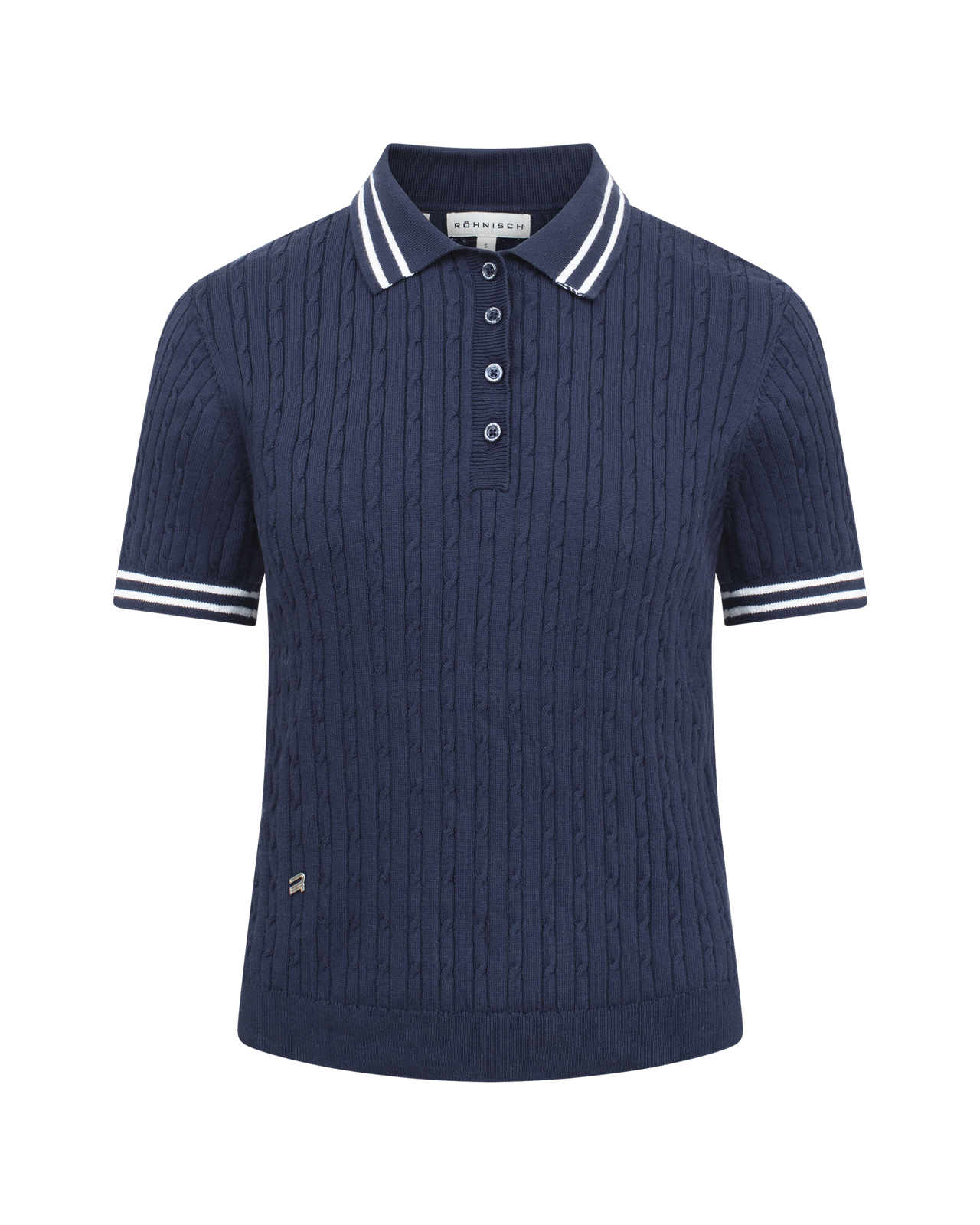Classic Cable, Polo, Damen - navy