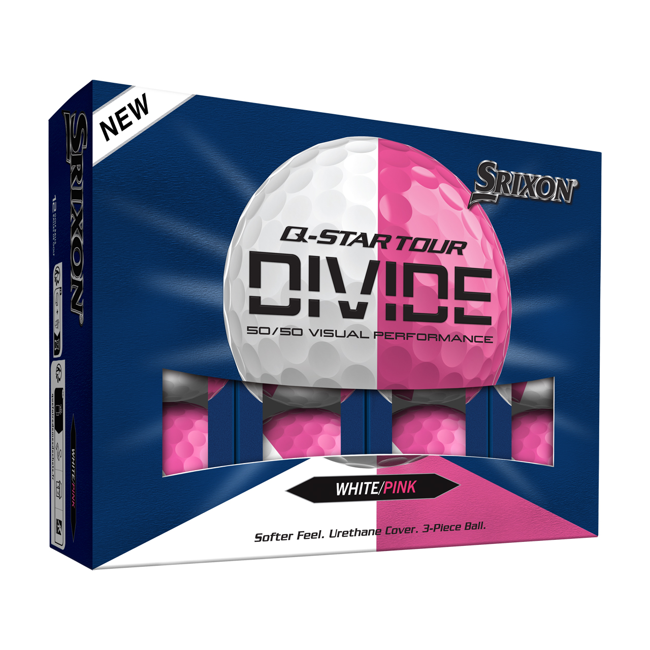 Q-Star Tour Divide, Bälle 3-Pack - white_pink