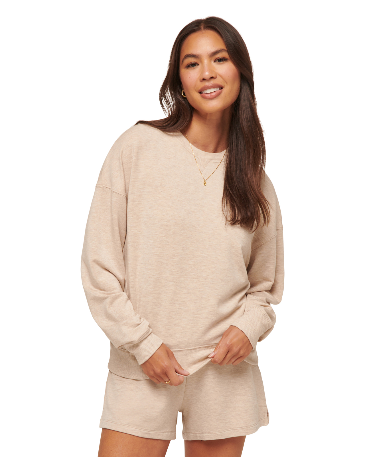 Cloud Terry, Pullover, Damen - heather_natural